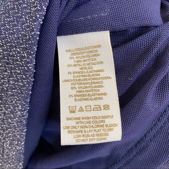 Free People shimmery disco silver tinsel blue low back long sleeve mini dress - Picture 6 of 6